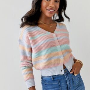 Jessica Simpson Pastel Stripe Cardigan NWT
